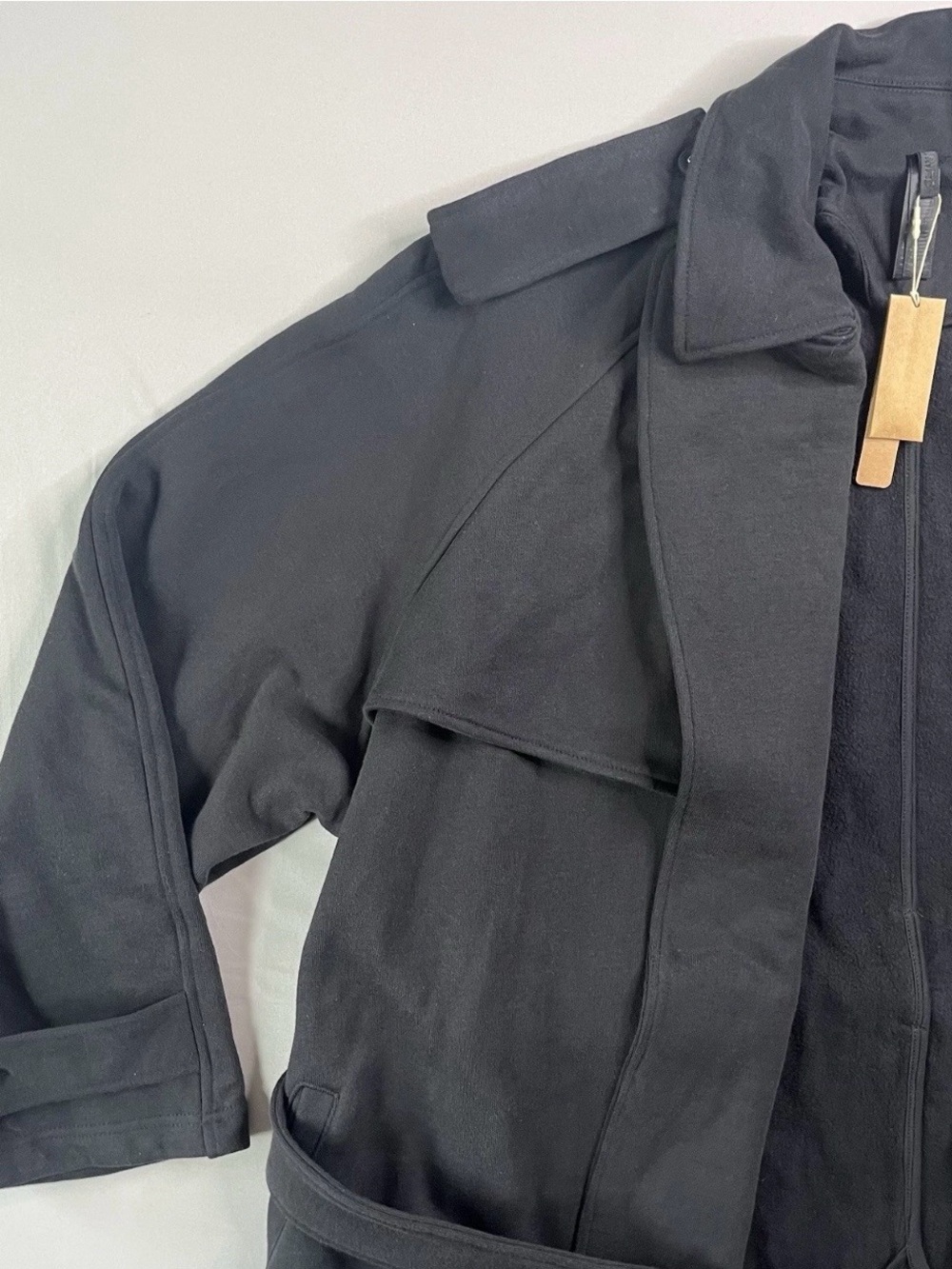 🔥SOLD🔥SKIMS Onyx Boyfriend Fleece Trench Coat Size Large NWT - Picture 9 of 16